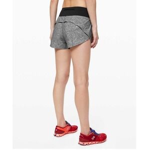 Lululemon Speed Up 4" Heathered Running Shorts Size 12 Tall Black Gray
